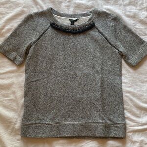 Ann Taylor short-sleeves sweater top with jeweled detailing☁️🪽